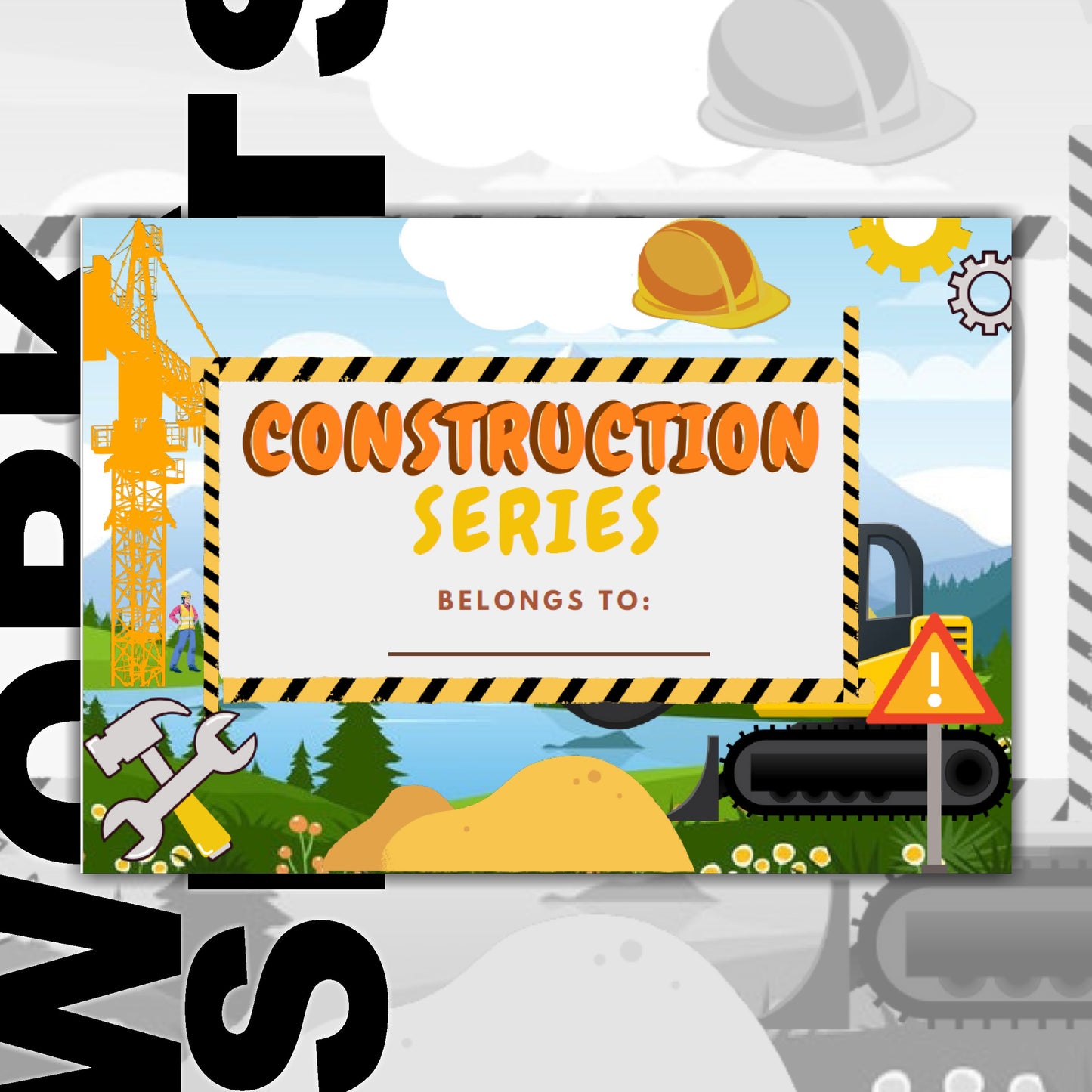 Worksheets Printable Construction Theme Series